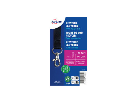 AVERY Tour de cou, en rPET, 440 x 15 mm, jaune