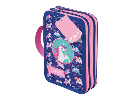 Maped Étui scolaire double Dinosaure, polyester, garni, vert