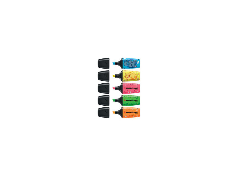 STABILO Surligneur BOSS MINI Animal Vibes, étui carton de 5