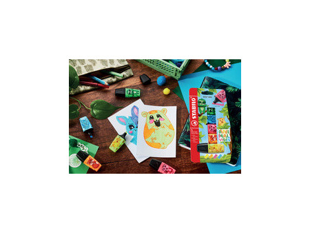 STABILO Surligneur BOSS MINI Animal Vibes, étui carton de 5