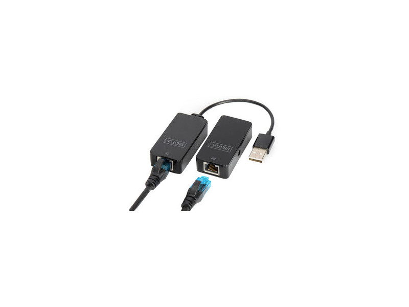 DIGITUS Kit extenseur USB 2.0, adapté pour PoE, noir