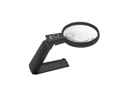 WEDO Loupe avec lumière LED et pied pliable, noir