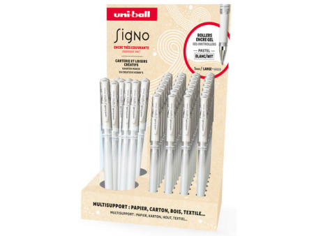 uni-ball Stylo roller encre gel SIGNO UM153, par 36, blanc
