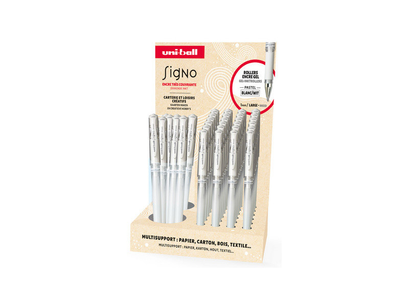 uni-ball Stylo roller encre gel SIGNO UM153, par 36, blanc