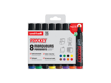 uni-ball Marqueur permanent PROCKEY PM126/4 PF, set de 4