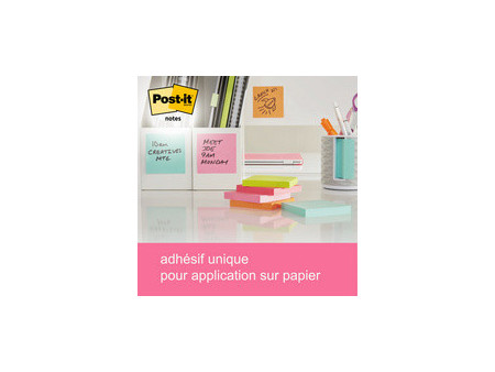 Post-it Bloc-note adhésif, 76 x 76 mm, jaune