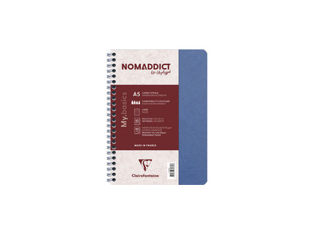 Clairefontaine Carnet à spirale NOMADDICT, A5, bleu