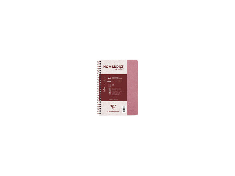 Clairefontaine Carnet à spirale NOMADDICT, A5, rouge