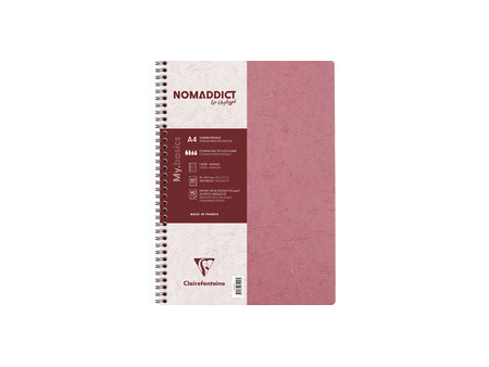 Clairefontaine Carnet à spirale NOMADDICT, A4, rouge