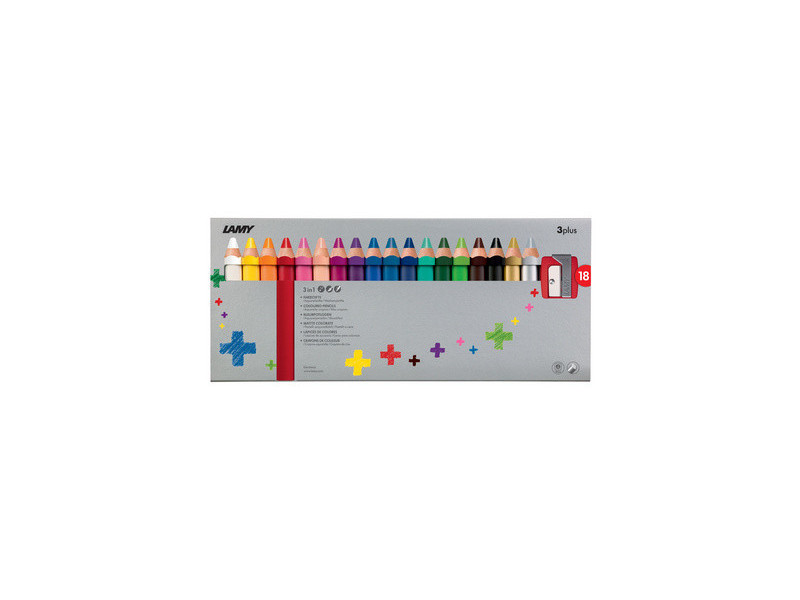 LAMY Crayon de couleur 3-en-1 3plus, étui carton de 6