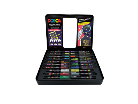 POSCA Marqueur à pigment 'GROOVY COLOURS', mallette métal