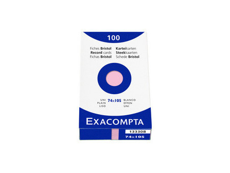 EXACOMPTA Fiches bristol, A7, uni, rose