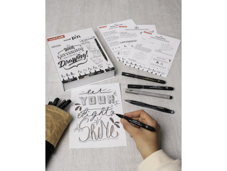 uni-ball Coffret d'initiation uni pin 'LETTERING', 9 pièces