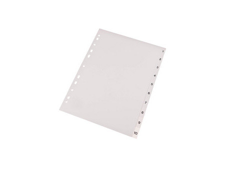 proOFFICE Intercalaires en plastique, numériques, A4