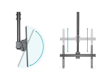 DIGITUS Support plafond universel pour écran/TV, noir