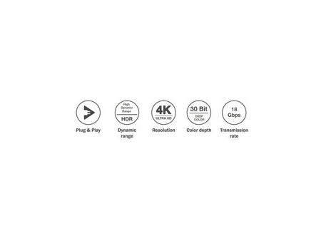 DIGITUS Câble de fibre optique hybride HDMI AOC, 20 m