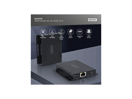 DIGITUS Kit répéteur HDMI 4K, 120 Hz, portée: 40 m