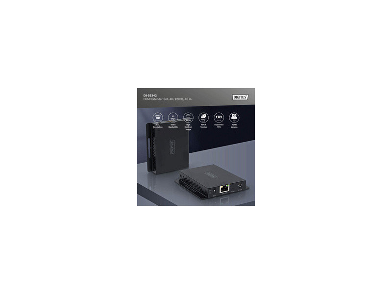 DIGITUS Kit répéteur HDMI 4K, 120 Hz, portée: 40 m