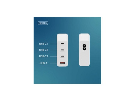 DIGITUS Chargeur secteur USB GaN, 3x USB-C / 1x USB-A, 140 W