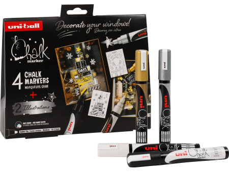 uni-ball Marqueur craie Chalk marker, coffret Noël SCANDI