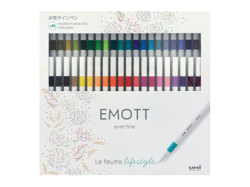 uni-ball Feutres EMOTT, étui carton de 40 pièces