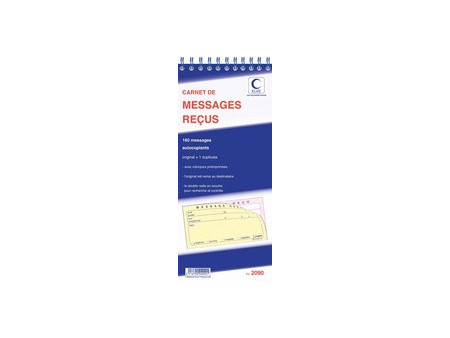 ELVE Carnet de messages reçus autocopiant, 322 x 140 mm