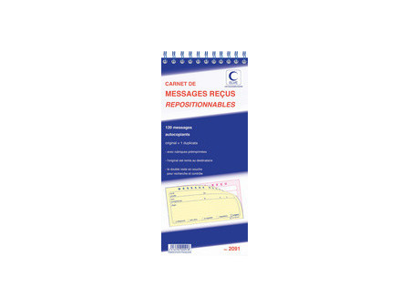 ELVE Carnet de messages reçus autocopiant, 322 x 140 mm