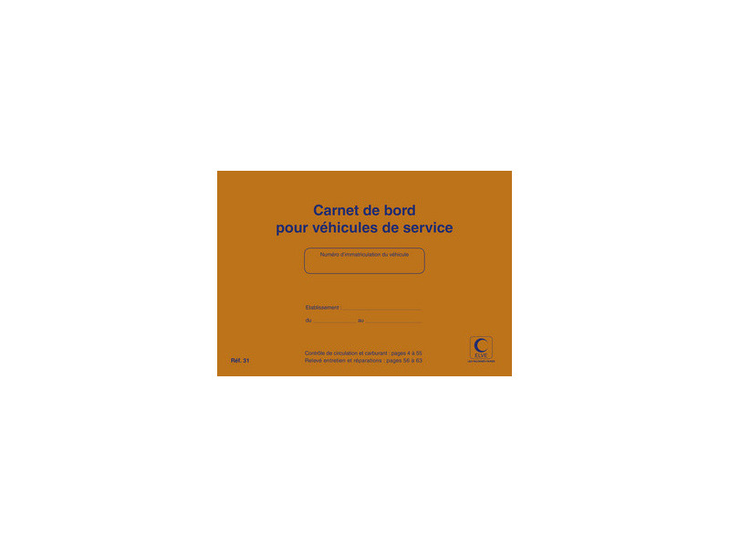 ELVE Carnet de bord pour véhicules de service, 150 x 215 mm
