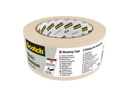 Scotch Ruban de masquage crêpé Basic, 48 mm x 50 m, beige