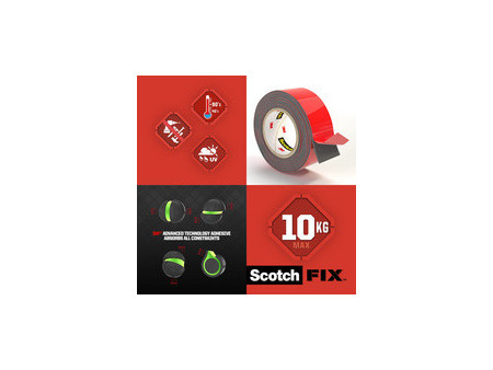 Scotch-FIX Ruban adhésif double face pour extérieur, 5 m