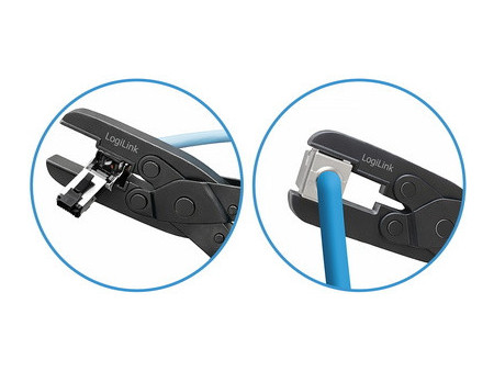 LogiLink Pince à sertir pour Keystone & J45, noir/bleu