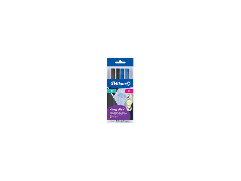 Pelikan Stylo à bille Hang Stick, 0,7 mm, sachet de 4