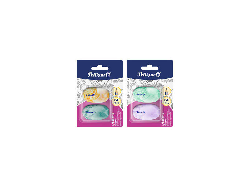 Pelikan Gomme en plastique, ergonomique, blister de 2