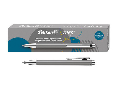 Pelikan Stylo à bille rétractable Snap Metallic, bleu glace