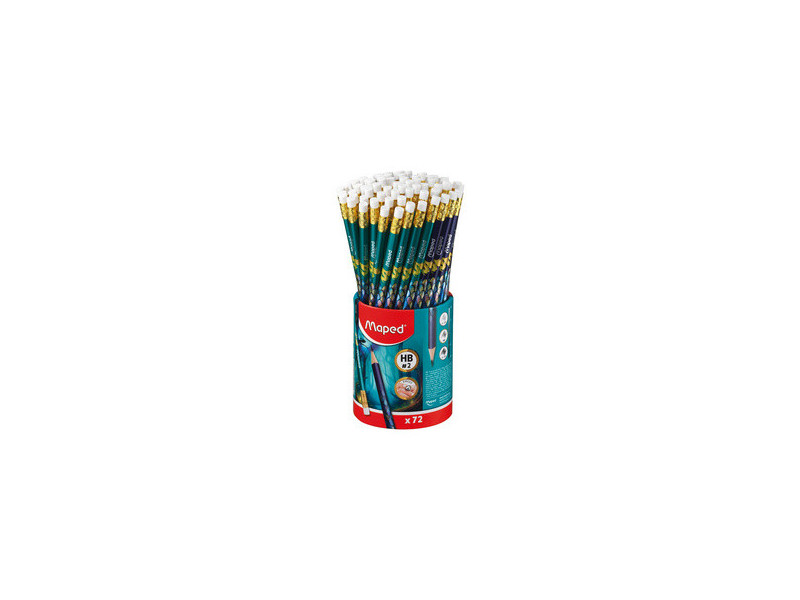 Maped Crayon de papier DRAGON, avec gomme, HB, pot de 72