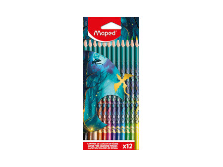 Maped Crayon de couleur triangulaire DRAGON, étui de 12