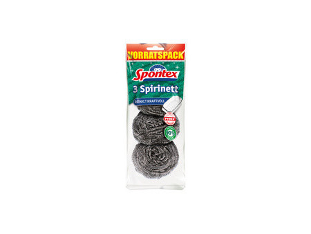 Spontex Spirale à récurer en inox Spirinett, pack de 3