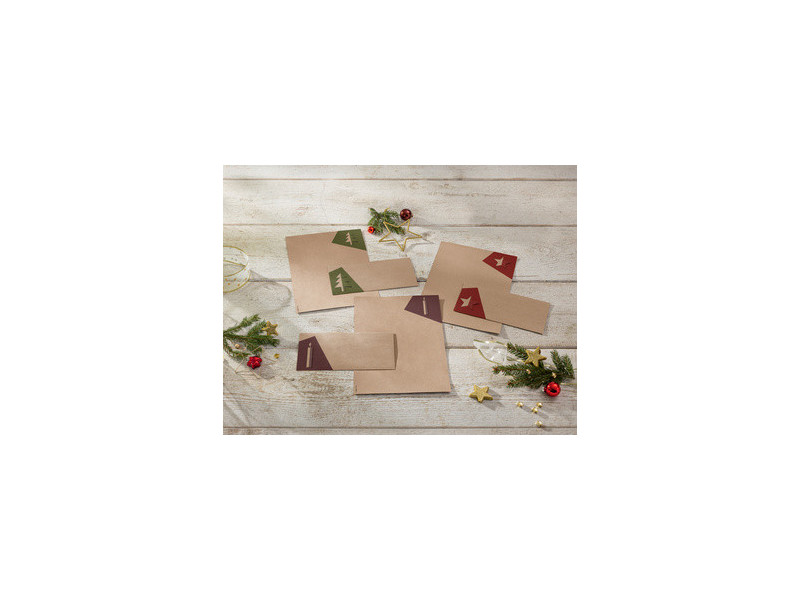 sigel Set d'enveloppes à motif de Noël 'Cut-out style', long