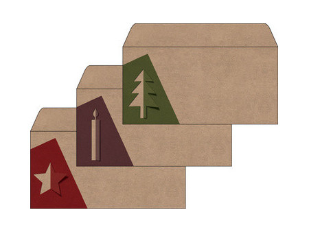 sigel Set d'enveloppes à motif de Noël 'Cut-out style', long