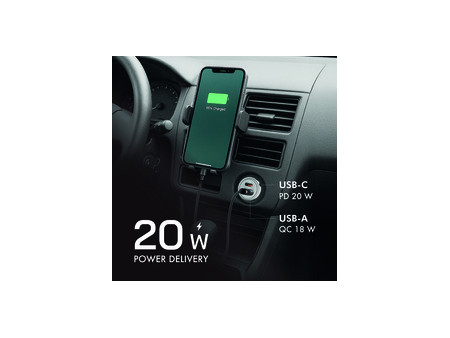 LogiLink Chargeur USB pour voiture, 2 ports, 20 W, argent