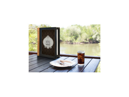 Securit Inserts pour protège-menus WOOD, marron