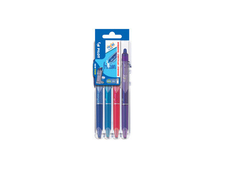 PILOT Stylo roller FRIXION BALL CLICKER 07 Set2Go, étui de 4