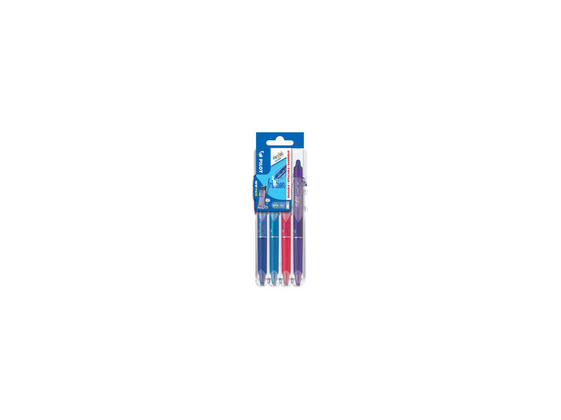 PILOT Stylo roller FRIXION BALL CLICKER 07 Set2Go, étui de 4