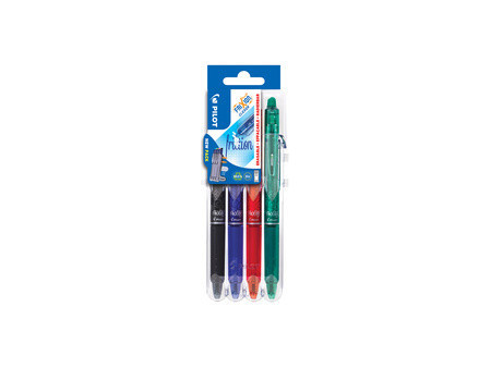 PILOT Stylo roller FRIXION BALL CLICKER 07 Set2Go, étui de 4