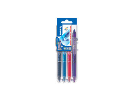 PILOT Stylo roller FRIXION BALL CLICKER 07 Set2Go, étui de 4