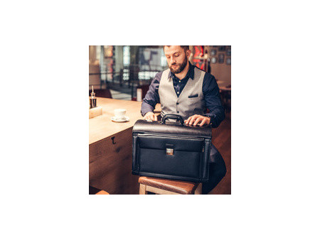 Alassio Valise pour pilotes 'VERONA', cuir, noir