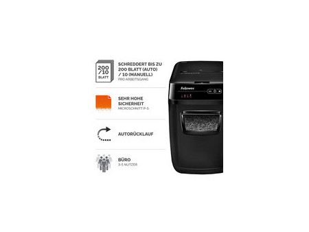 Fellowes Destructeur de documents AutoMax 200M,