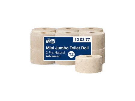 TORK Papier toilette en mini-rouleau Jumbo, 182 m, naturel