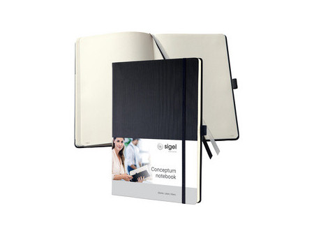 sigel Carnet de notes Conceptum, A4, pointillé, noir