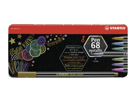 STABILO Feutre Pen 68 metallic, étui en métal de 6